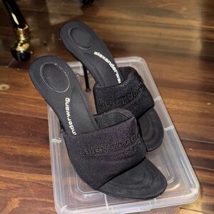 Alexander Wang Black Open-Toe Heels